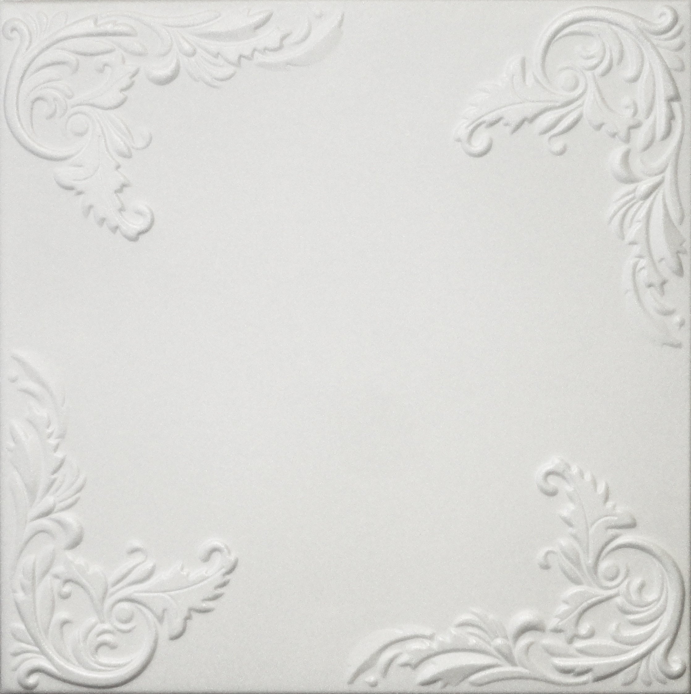 Euro-Deco Ceilings, Inc. Styrofoam Glue Up Ceiling Tiles White 20x20 R101W Pack of 8