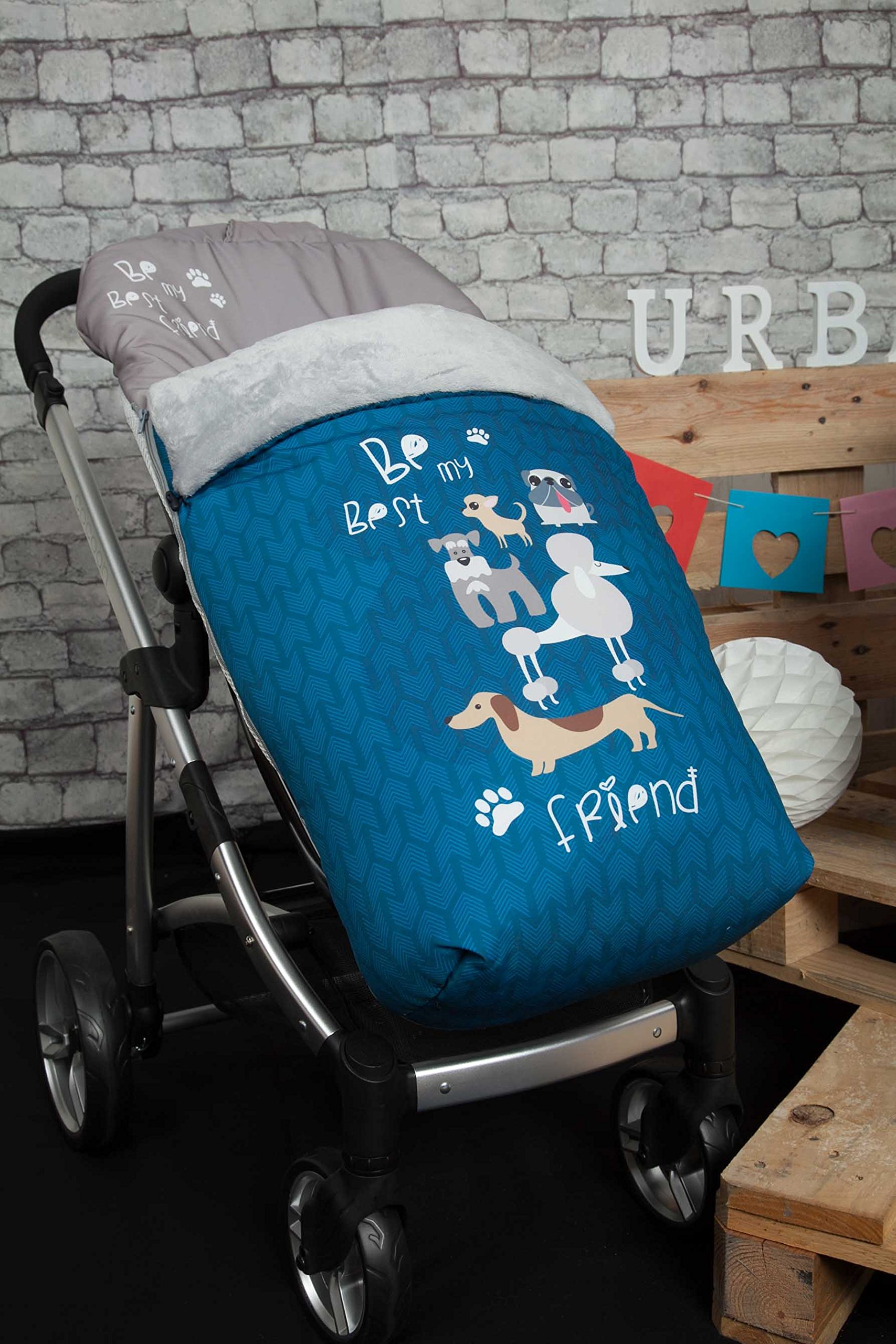 Babyyline Dogs śpiworek na nogi, niebieski