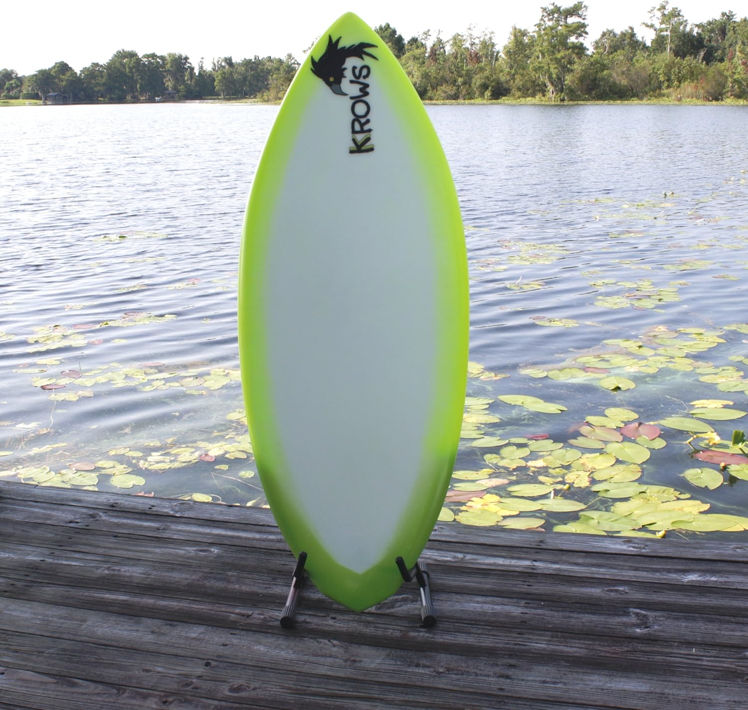 kKrows 1 Fin Wakesurf Skimboard, White, 4.6Feet Sports