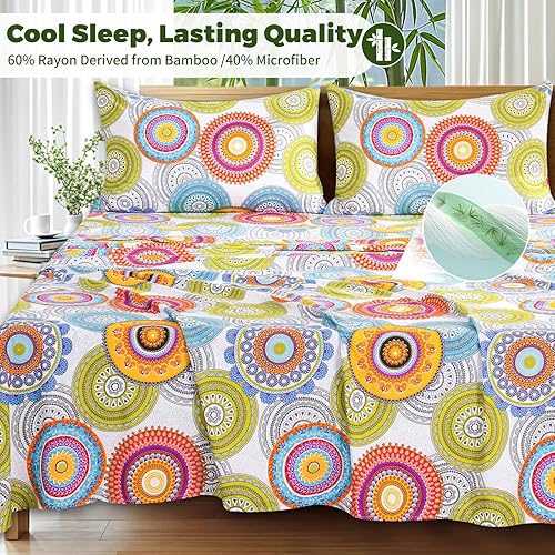 Miniatura 9 de Bedlifes - Juego de sábanas para cama de tamaño queen, diseño ultra suave con bolsillo profundo, 100% microfibra, estampado floral de rosas rojas (4