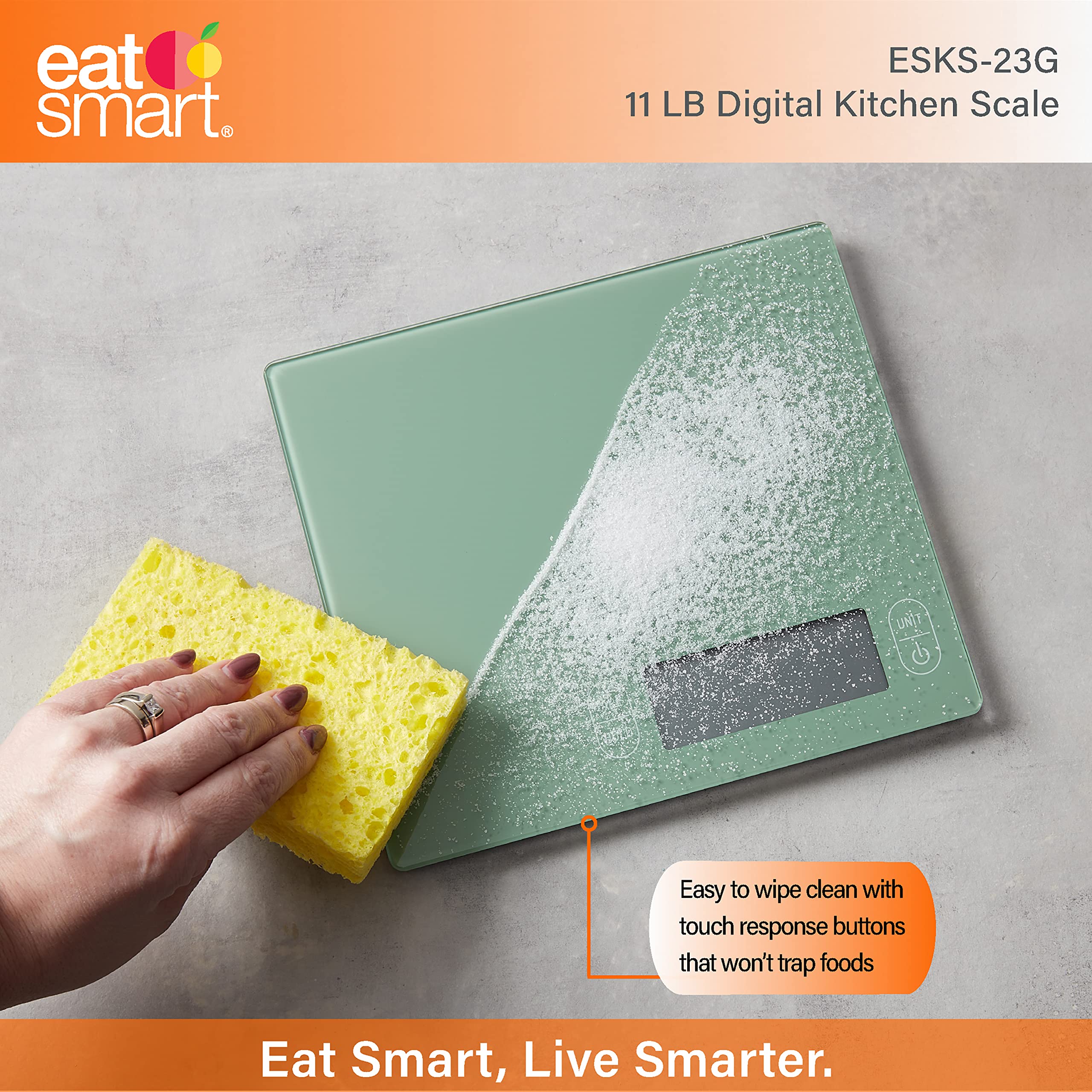 Eat Smart Eat Smart Küchenwaage aus Glas, 5 kg, Grün