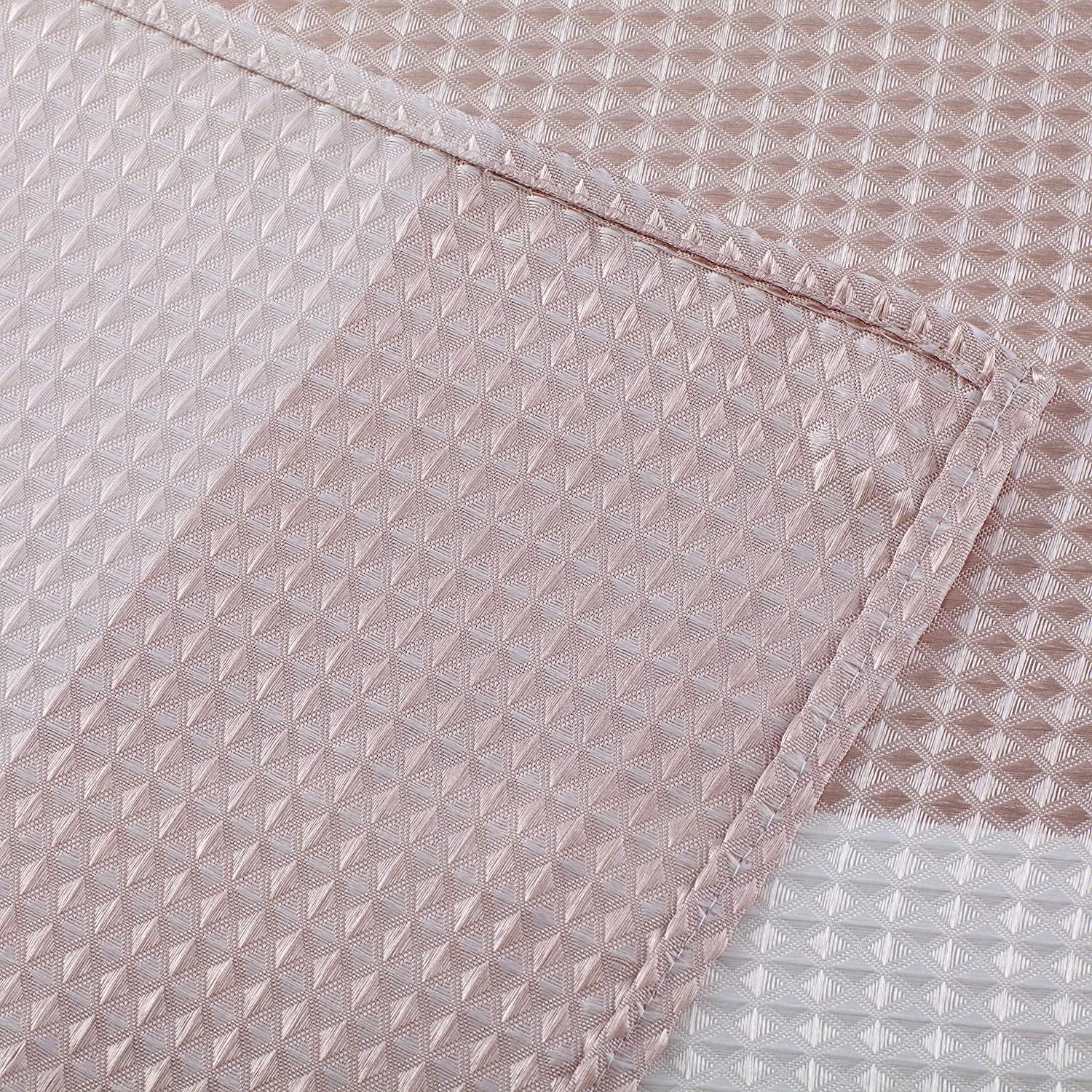 Dainty Home Ombre Waffle Weave Shower Curtain (Blush with 12 Hooks)