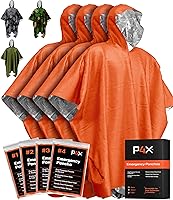Vista 9 de PREPARED4X Emergency Mylar Poncho – Survival Rain Poncho with Hood – Lightweight, Compact, Reusable Emergency Blanket Poncho for Hiking, Camping