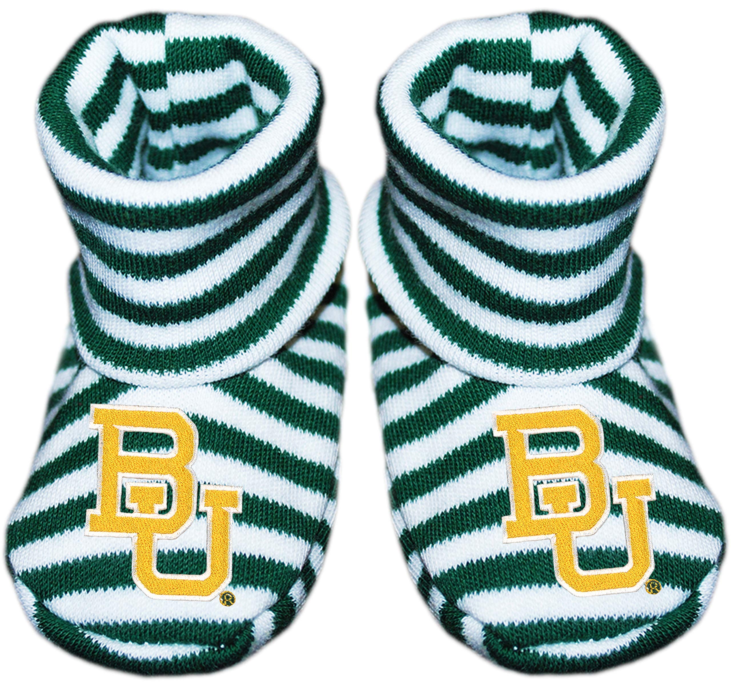Creative Knitwear Baylor University Newborn Baby Striped Bootie Sock