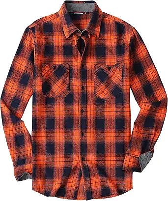 Alex Vando Mens Button Down Shirts Regular Fit Long Sleeve Casual Plaid Flannel Shirt