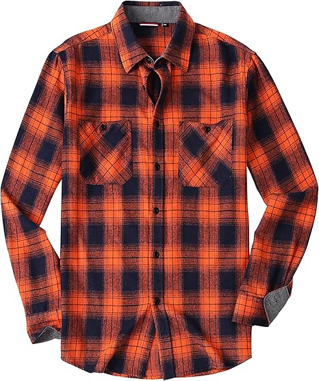 Alex Vando Mens Button Down Shirts Regular Fit Long Sleeve Casual Plaid Flannel Shirt