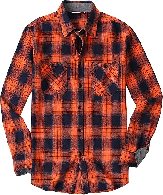 Alex Vando Mens Button Down Shirts Regular Fit Long Sleeve Casual Plaid Flannel Shirt