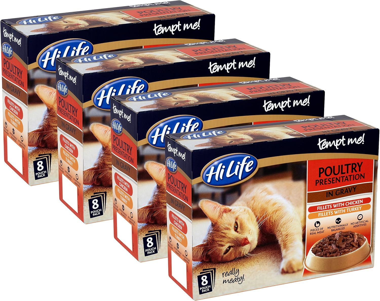HiLife Tempt Me! Cat Food Poultry Presentation in Gravy '32 x 85g