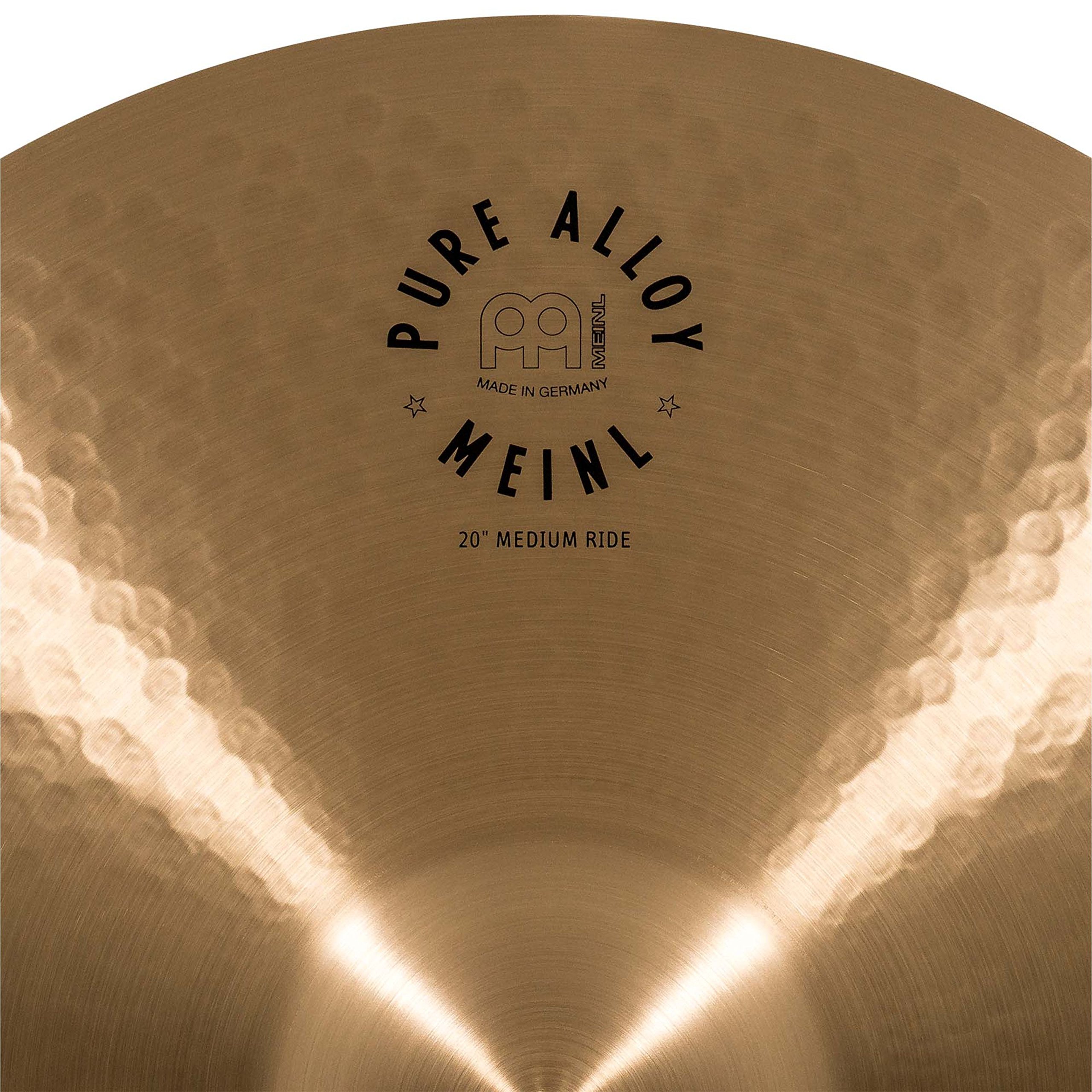 Meinl Cymbals Pure Alloy Piatto Ride Medium 20 pollici (50,80cm) per Batteria - Bronzo puro in Lega, Finitura Tradizionale (PA20MR)