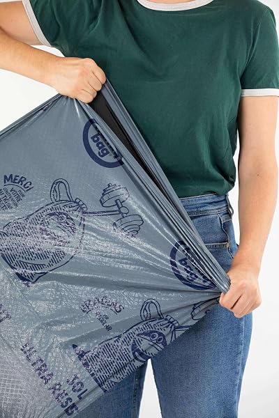 Handy Bag Sacs poubelle à poignées coulissantes Ultra Résistant & Fond anti-fuite, 100% plastique recyclé, 1 rouleau de 10 sacs poubelle 50L - 4