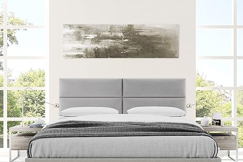 Miniatura 2 de Vänt - Paneles tapizados de cabecera para montar en la pared, diseño Philip, 78 x 23 pulgadas, configuración de 4 paneles individuales, recomendados