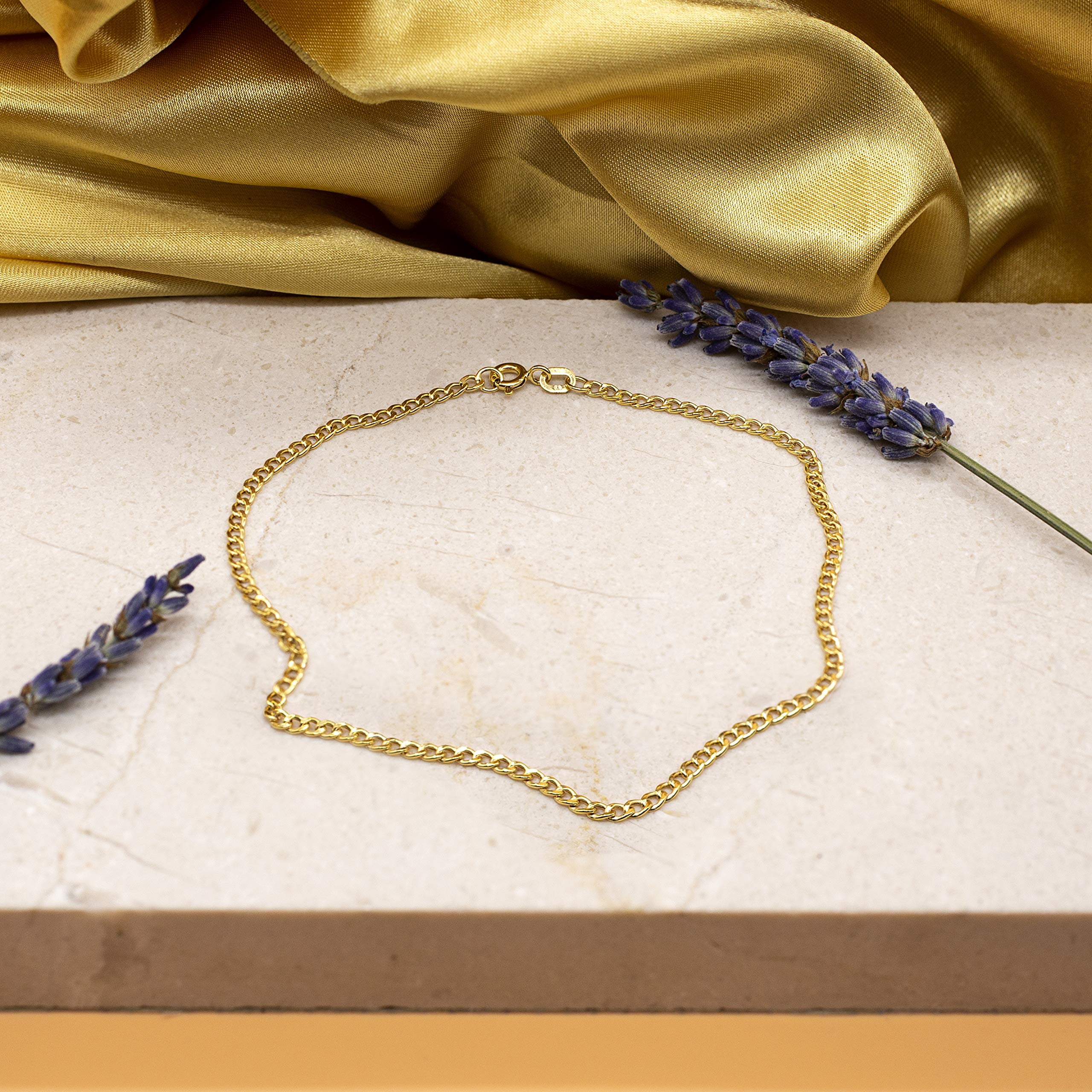 Carissima Pulsera tobillera de mujer con oro amarillo de 9K (375/1000), 24 cm