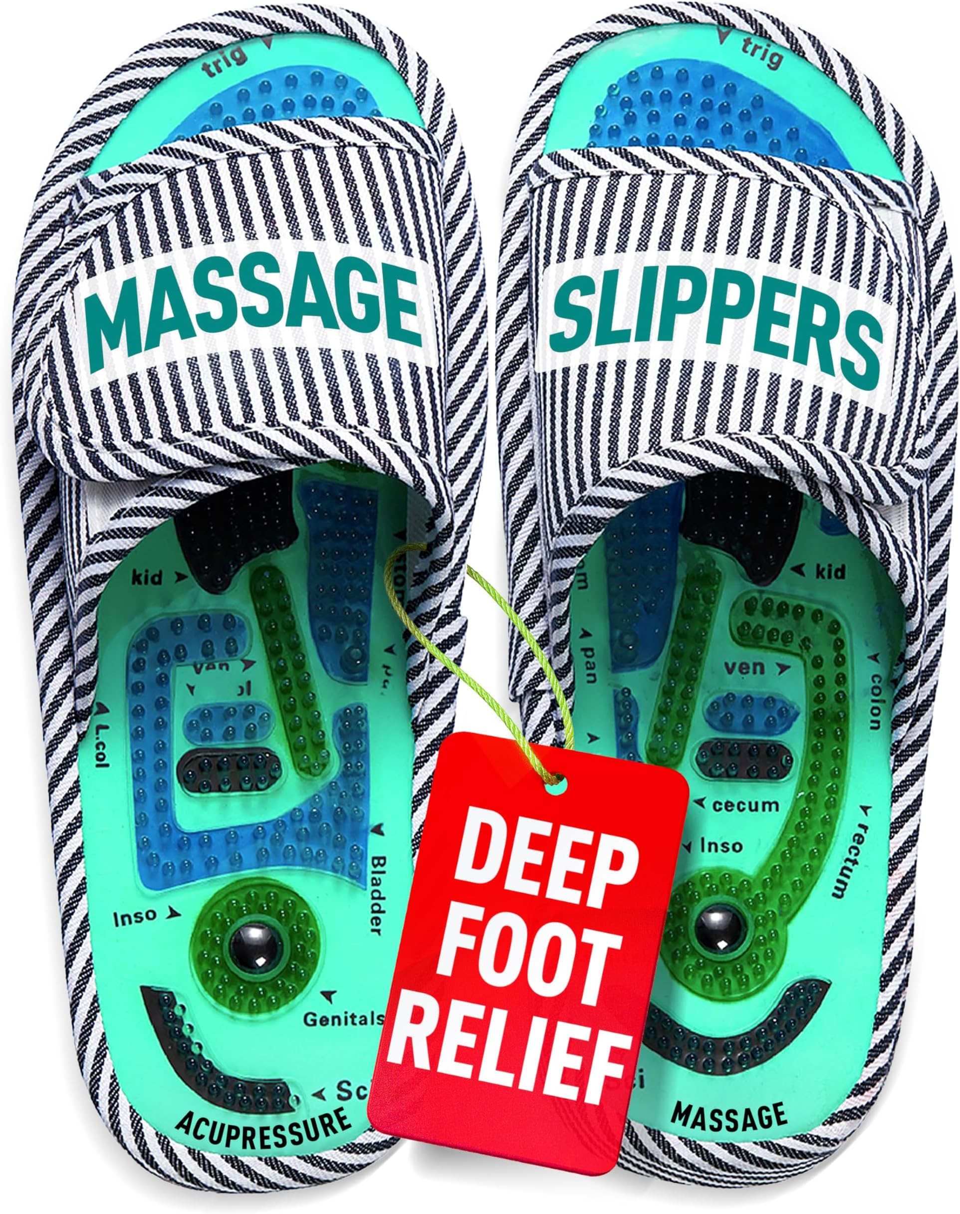 Acupressure Massage Slippers for Plantar Fasciitis & Neuropathy Relief – Reflexology Massager Sandals, Ideal Gift for Men & Women, Stress & Tension, Pain Management for Foot Health