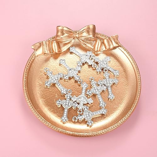 Vista 3 de 40 piezas de diamantes de imitación de aleación de cruz religiosa Virgen religiosa Nuestra Señora de Guadalupe María Rosario abalorios para hacer