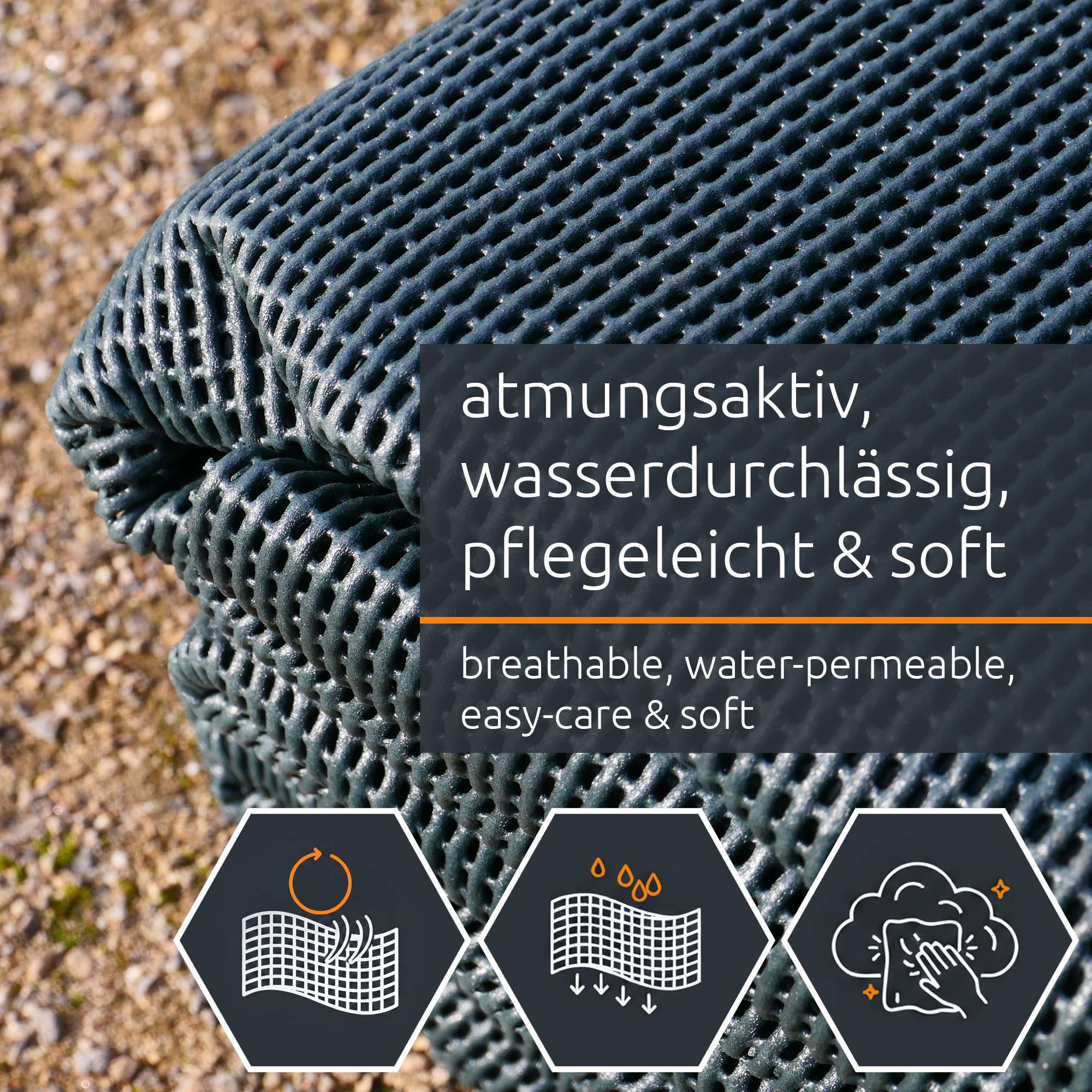 your GEAR Tapis doux d'extérieur - 8 tailles de 200 x 300 à 300 x 600 cm - Tapis d'auvent doux - Tapis de tente - Tapis de camping avec clips, piquets et sac de transport - Découpable - 3 x 6 cm