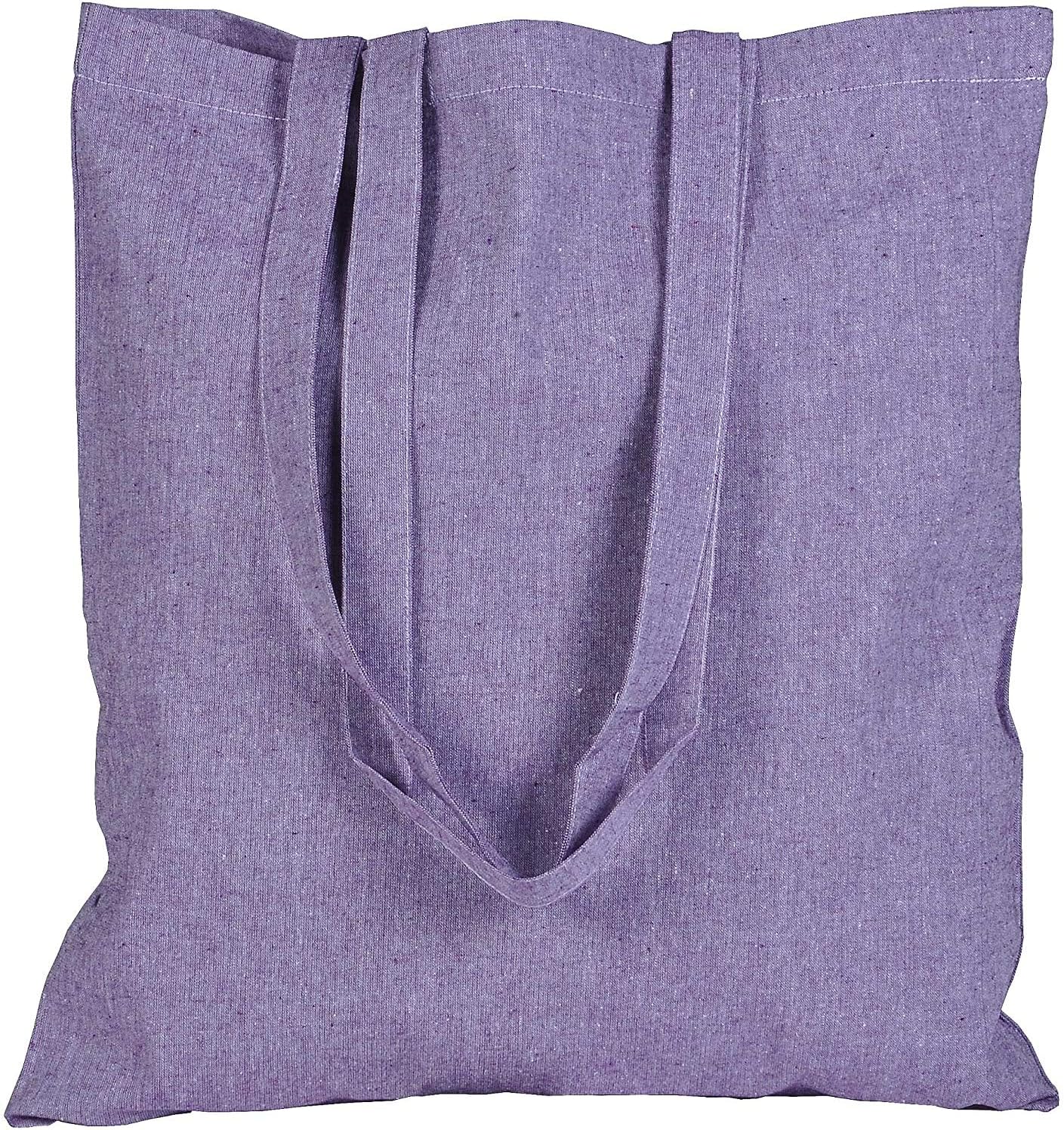 ATMOS GREEN 200 Pack 15 X 16 inch with 27" Handle Lavender Color 5 Oz Recycled Cotton Reusable Grocery Bags ecofriendly Super Strong Great Choice for School Promotion Branding Made in India