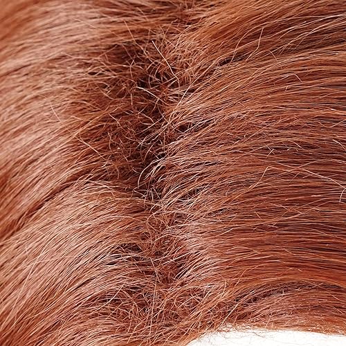 Vista 203 de Pelucas de sirena para niños y niñas, 21 pulgadas de largo, rizadas, color rojo oscuro, peluca de onda de sirena con clip de estrella de mar