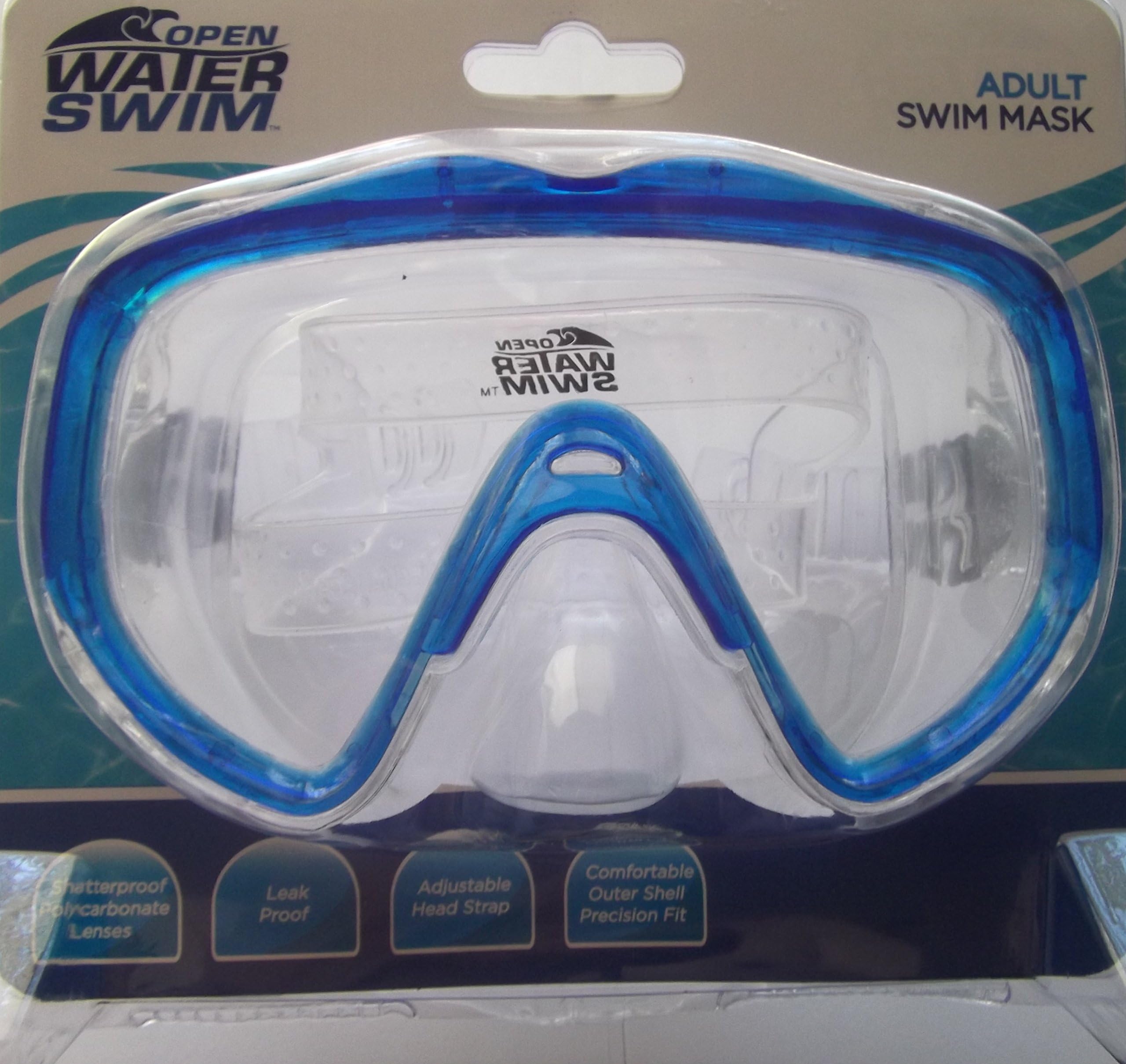 Swim Mask, Adult, Translucent Blue