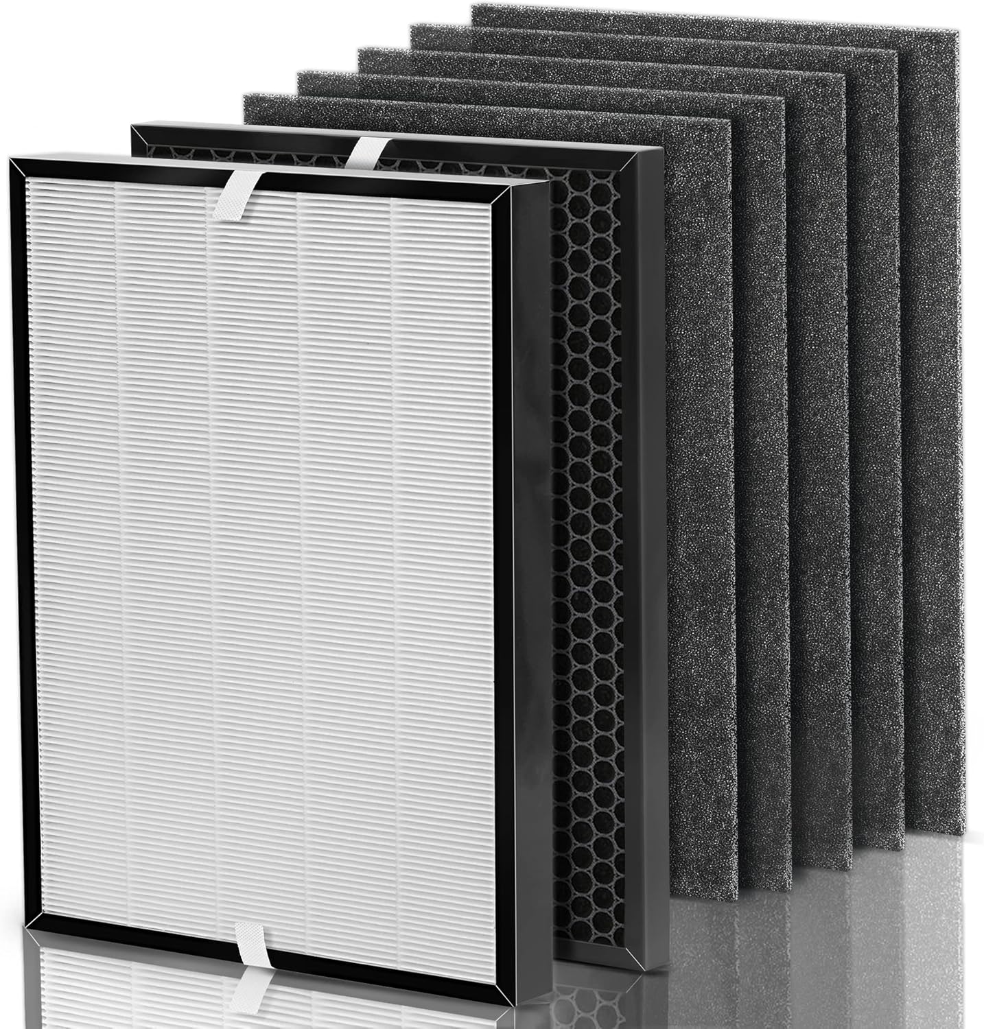 Air220 Air320 Filter Compatible with Bissell Air 220 Filters Replacements for Air220 2609A & Air320 2768A, Compare to Part# 2677 2678 2804, 1 True HEPA w/Pre-filter+1 Activate Carbon+4 Pre-filters