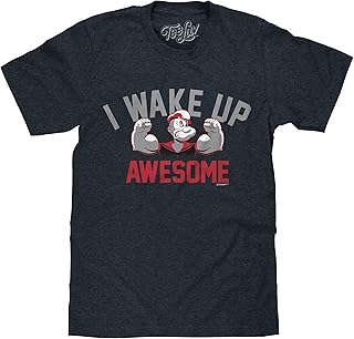 Men's Popeye The Sailor I Wake Up Awesome Cartoon Shirt