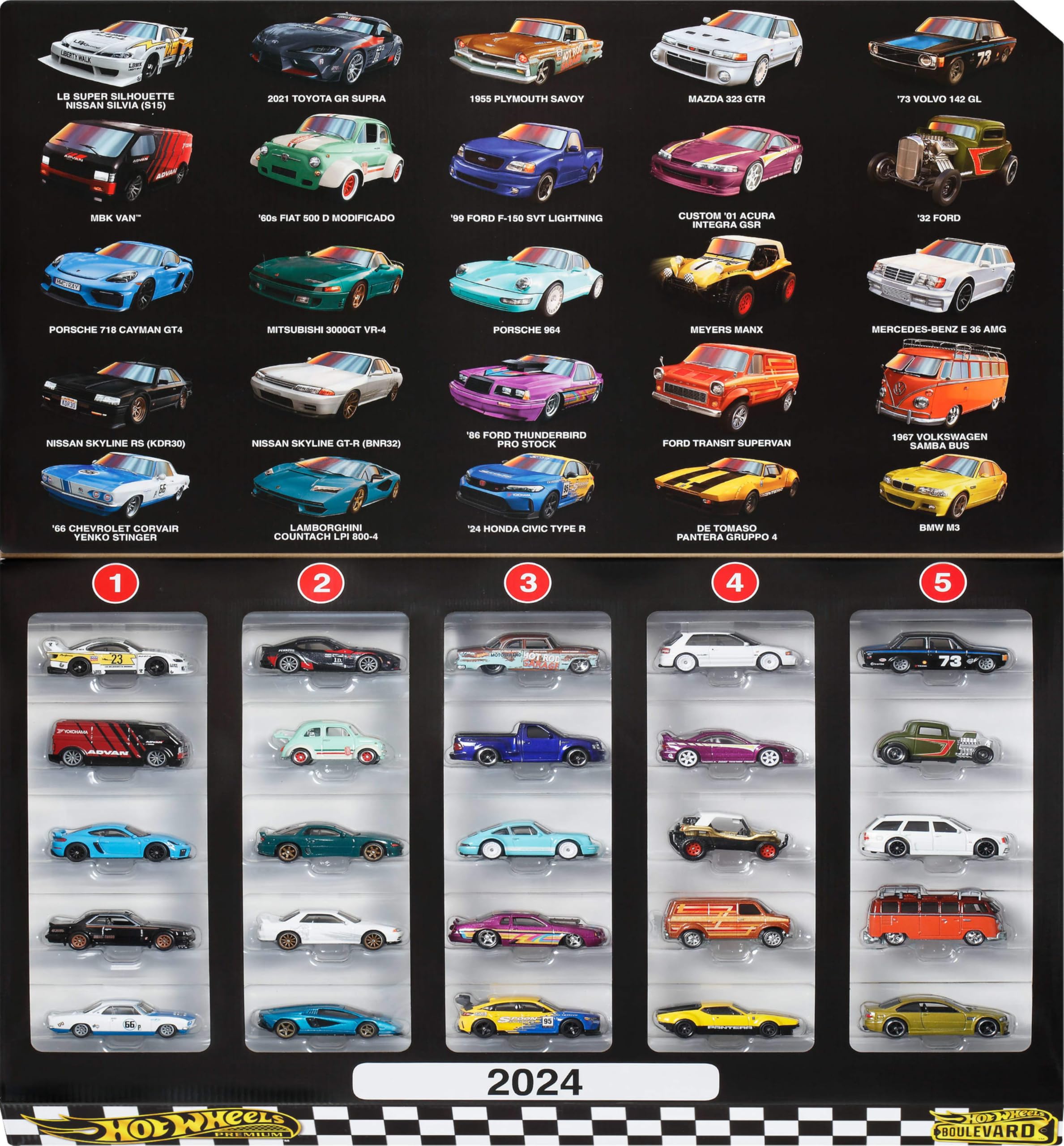 Hot Wheels ミニカー 25台セット Amazon.com: Hot Wheels Boulevard 25-Car Factory Set, 25 Premium 1