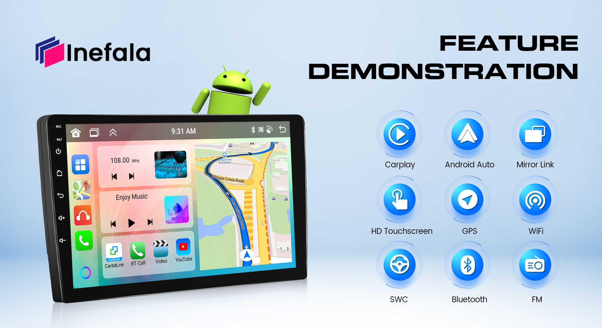 Amazon.com: [6G+128G 8-Core] 10.1 Inch Double DIN Android 15 Car