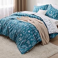 Vista 182 de Bedsure Juego de edredón de tamaño Queen, color lavanda, lindo, floral, regalo para mujer, 3 piezas, 1 suave edredón reversible con flores y 2