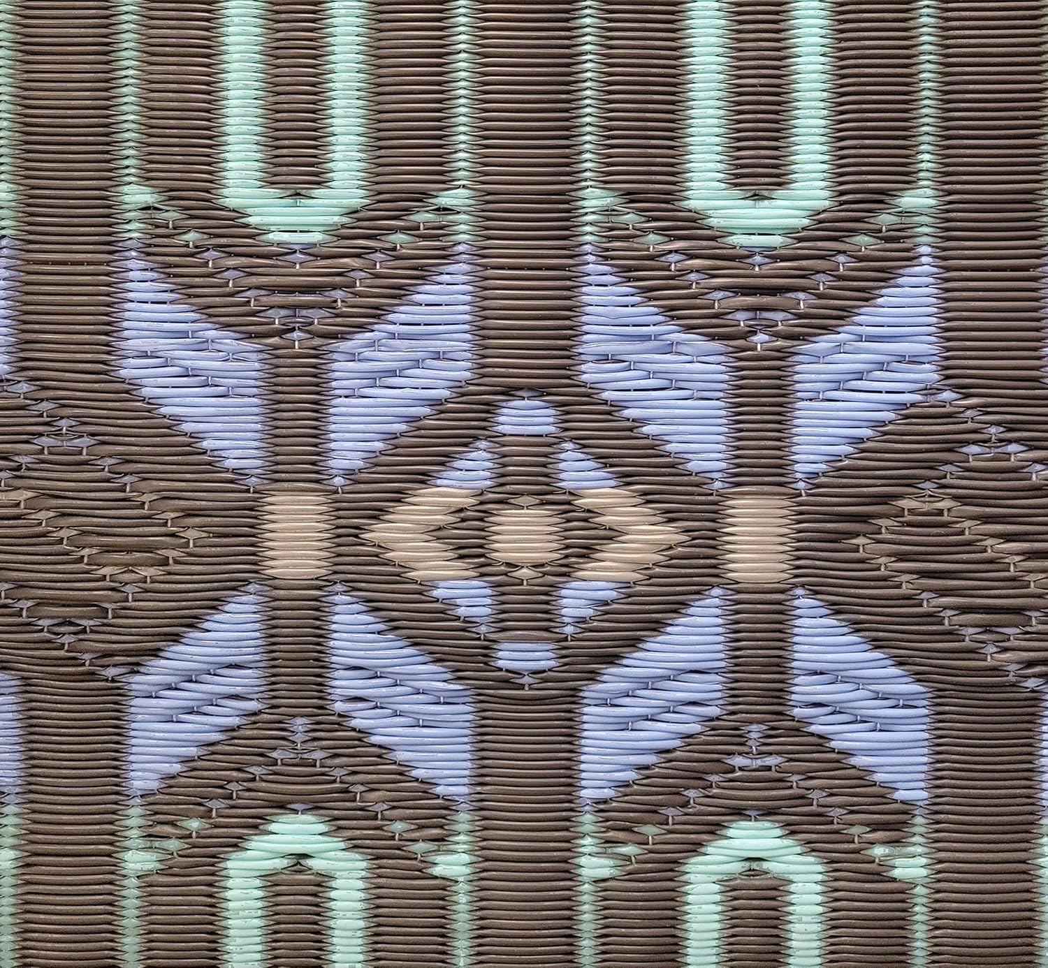 Mad Mats Geometric Outdoor Rug, Reversible Plastic Mat (5' x 8', Moroccan - Dark Periwinkle)