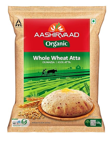 Aashirvaad Organic Atta, 1 kg, 100% Organic Whole Wheat Atta