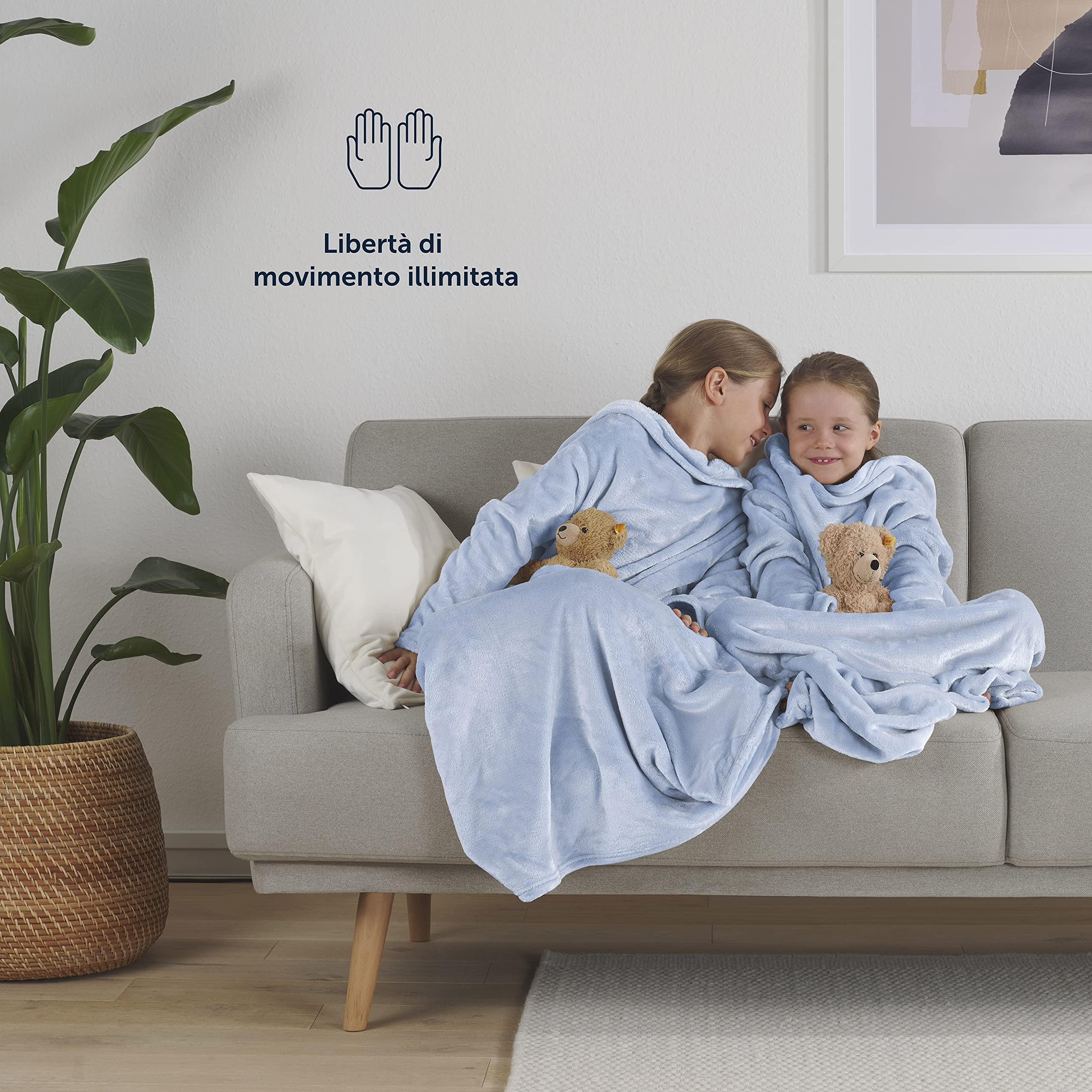 Blumtal Coperta Indossabile con Maniche, Coperta in Pile Indossabile con Tasche, Coperta con Maniche