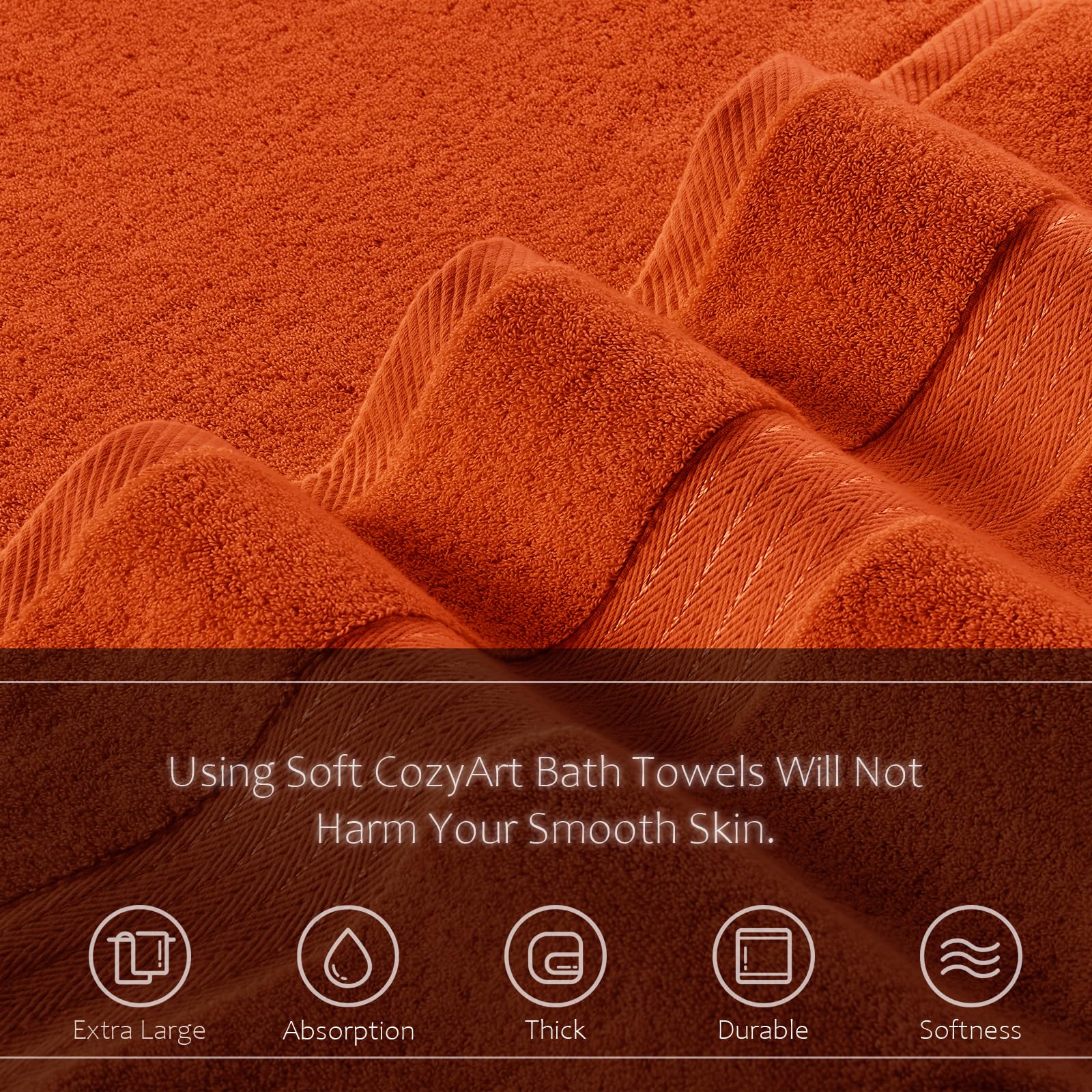 Amazon.com: COZYART Burnt Orange Hand Towels for Bathroom 4