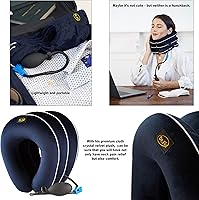 Vista 5 de Dr Fix Cervical Neck Traction Device for Instant Neck Pain Relief at Home Elastic Band (Dark Blue, 12-17)