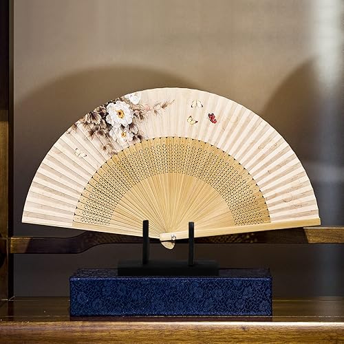 Miniatura 8 de IMIKEYA Soporte de exhibición de ventilador plegable japonés y chino, base de madera, soporte y exhibición para ventiladores plegables