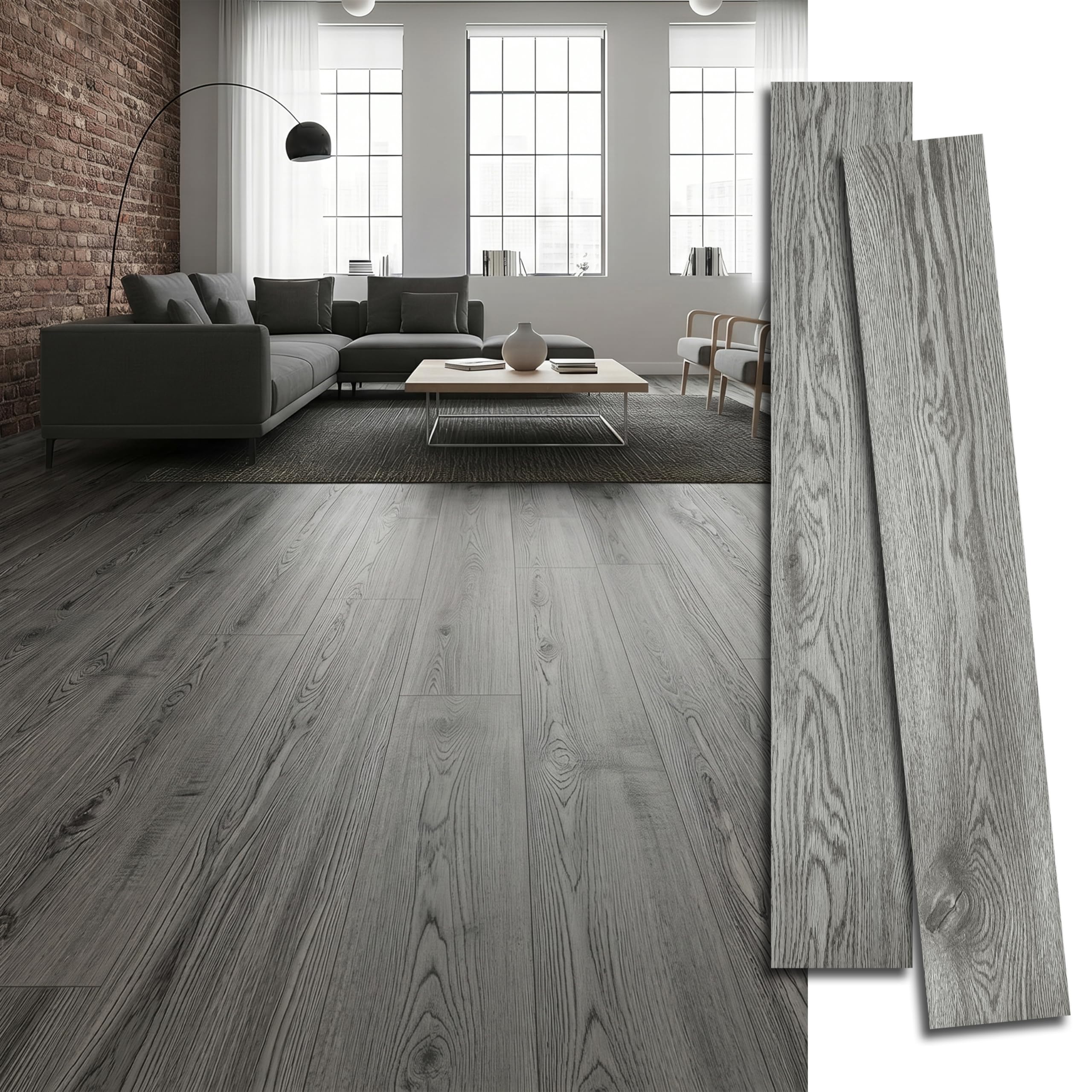 VIVIDCOZYTILE Ash Grey Floor Tile