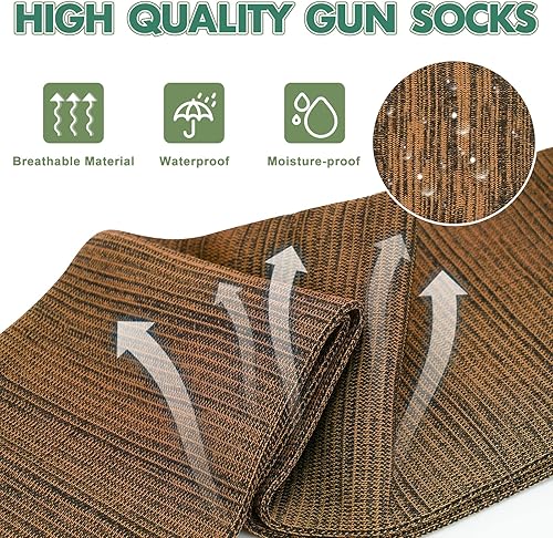 Miniatura 4 de Alltope Paquete de 6 calcetines para pistola, 56 pulgadas y 16.5 pulgadas de punto para rifles y escopetas, funda de pistola tratada de silicona