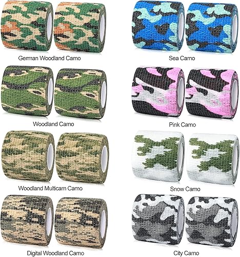 Miniatura 2 de FRESINIDER 16 Rolls Self Adhesive Wrap Athletic Tape Gauze,Medical Bandage,Breathable Elastic Cohesive Bandage for Sports Injury & Pet (Camo)