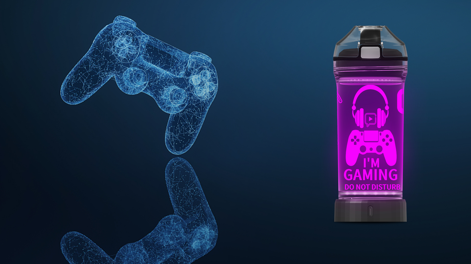 Kids Glowing LED Water Bottle 14oz With 3D Illusion Design - Tritan BPA Free, Leak-Proof Flip Lid