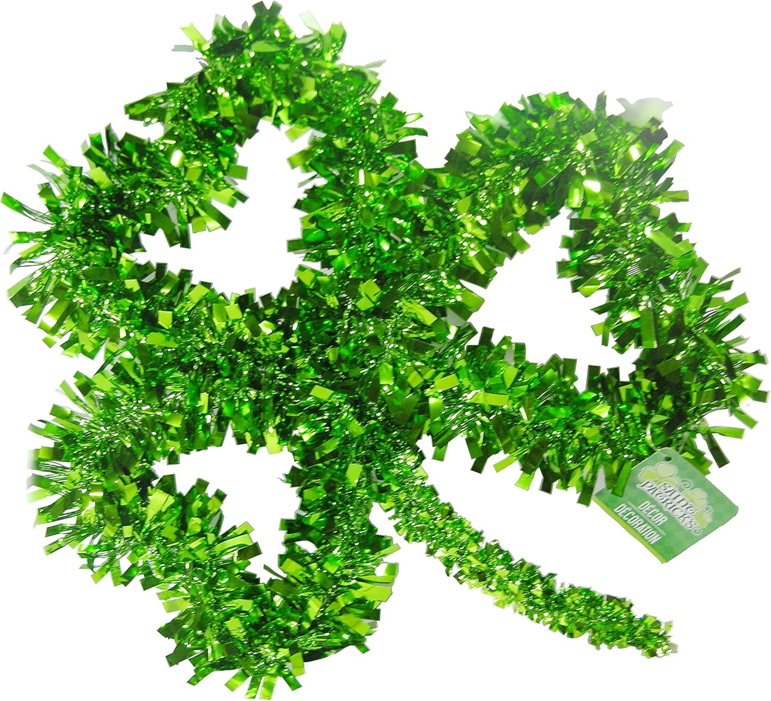 St. Patrick's Day Lime Green Tinsel Shamrock Wall
