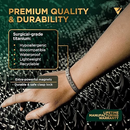 Miniatura 3 de Vigor Wave Pulsera magnética de titanio para hombre, pulsera magnética única trenzada para aliviar el dolor y mejorar la circulación + herramienta
