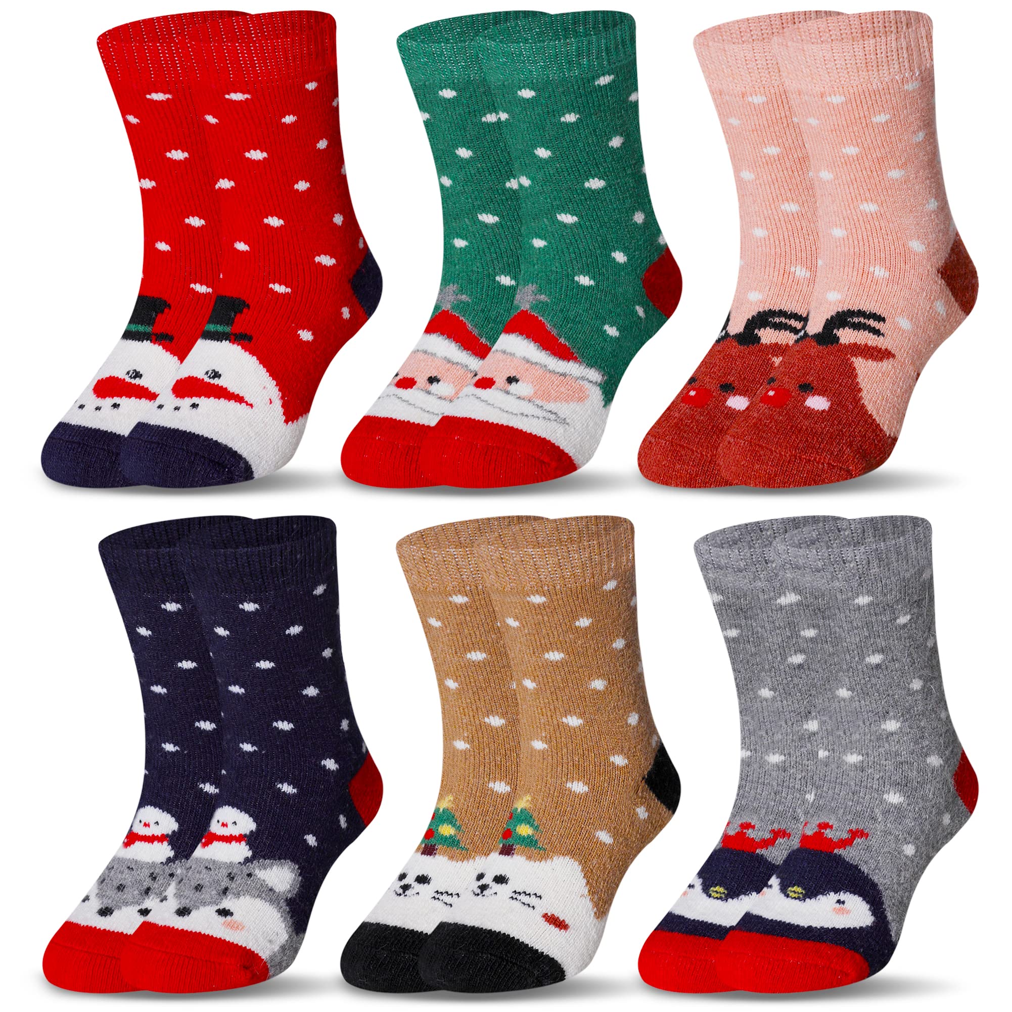 Eocom 5 pares de calcetines de lana para niños y niñas