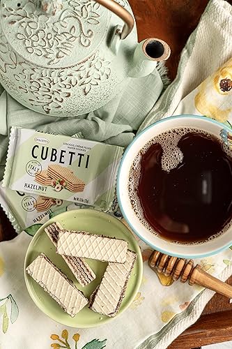 Miniatura 8 de Dolcetto Cubetti - Galletas de oblea cremosa, dulces cremosos con sabor a avellana, golosinas gourmet crujientes hechas en Italia, sin conservantes,