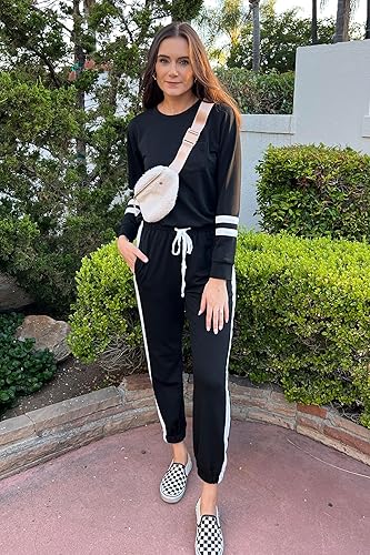 Miniatura 3 de RUBZOOF Conjuntos de descanso para mujer, 2 piezas, casuales, de viaje, ropa de descanso, conjuntos a juego, ropa de mujer, tallas S-3XL