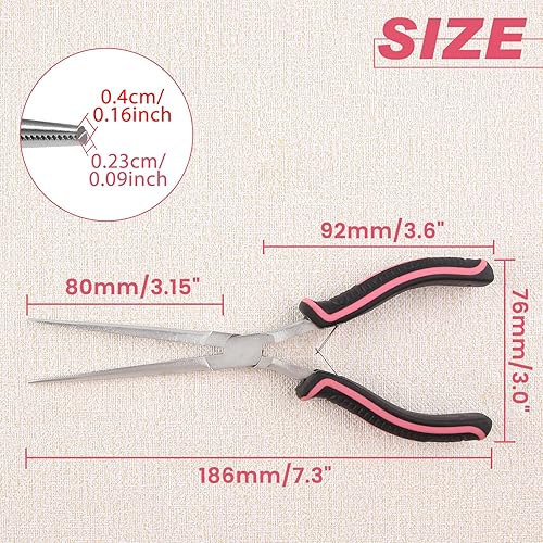 Miniatura 32 de Mini alicates de punta de aguja para fabricación de joyas, alicates de nariz de cadena de 6 pulgadas con mandíbulas lisas, mini pinzas de precisión