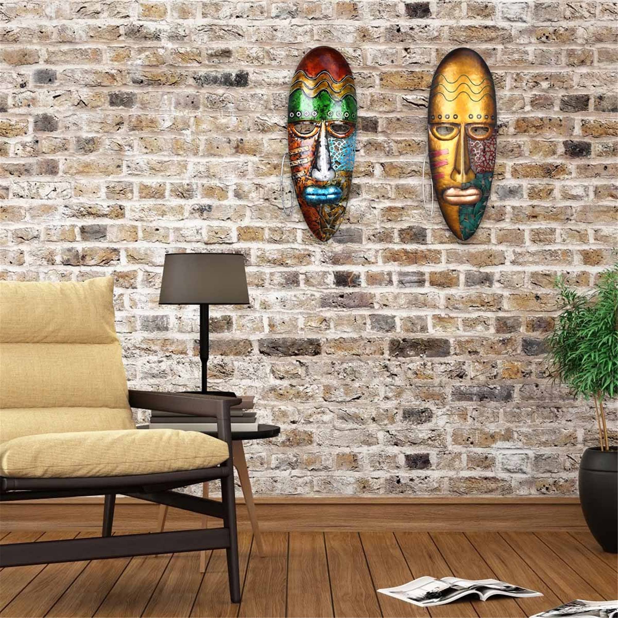 オブジェ/壁掛け/男性像/人形/アフリカントライブ/民族 アフリカン