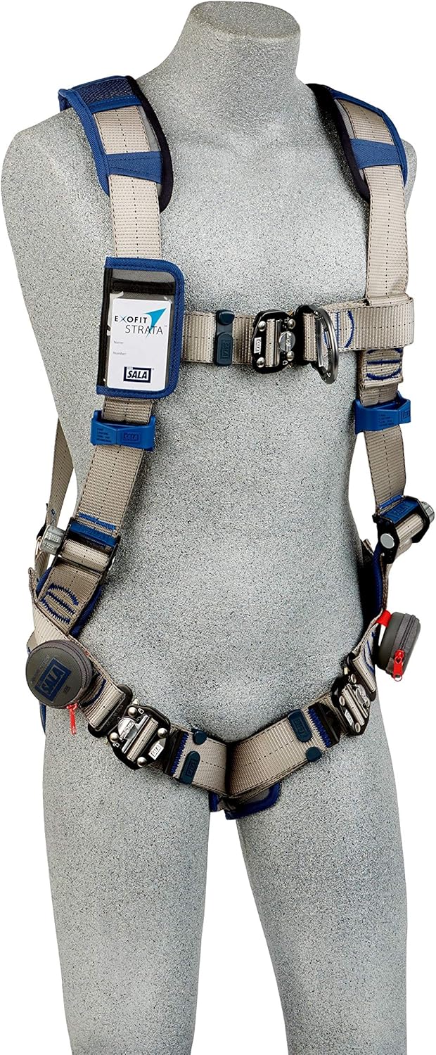 3M DBI-Sala Exofit STRATA Vest-Style Climbing Harness 1112507, Grey, Blue, Large, 1 Ea