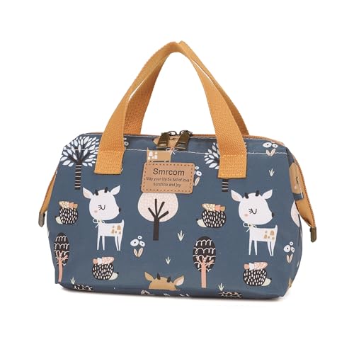 Smrcom Makeup Bag Cosmetic Bag For Women Girl Travel Makeup Bag Toilet Bag Zipper Organizer Bag Waterproof (Blue deer)