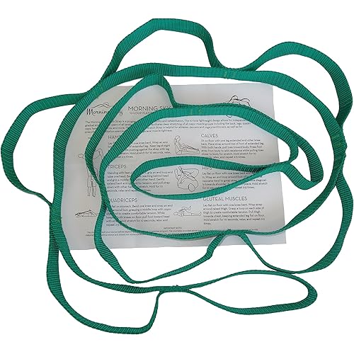 Physical Therapy Stretch Strap by Morning Sky - 10-Loop 73-inch Rehab Strap with Instructional Guide for Rehab, Stretching, Yoga.