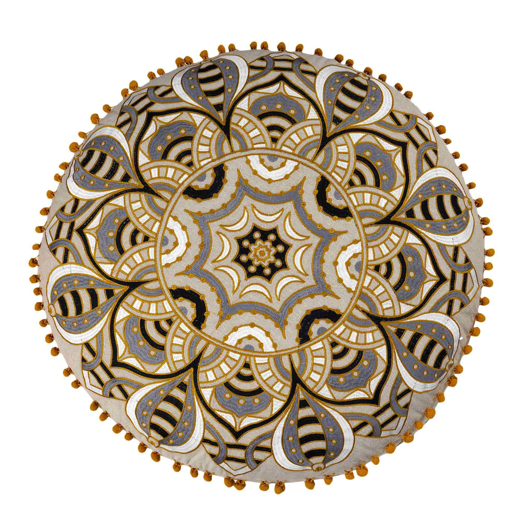 Sgabello marocchino imbottito, copertura ottomana, 60 x 20 cm, boho deco, per animali domestici, con decorazione artigianale, per meditazione, yoga e chic