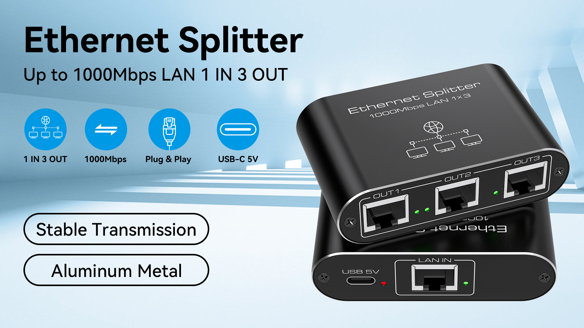 Amazon.com: PVBCTCSID Ethernet Splitter 1 to 3 1000Mbps Internet
