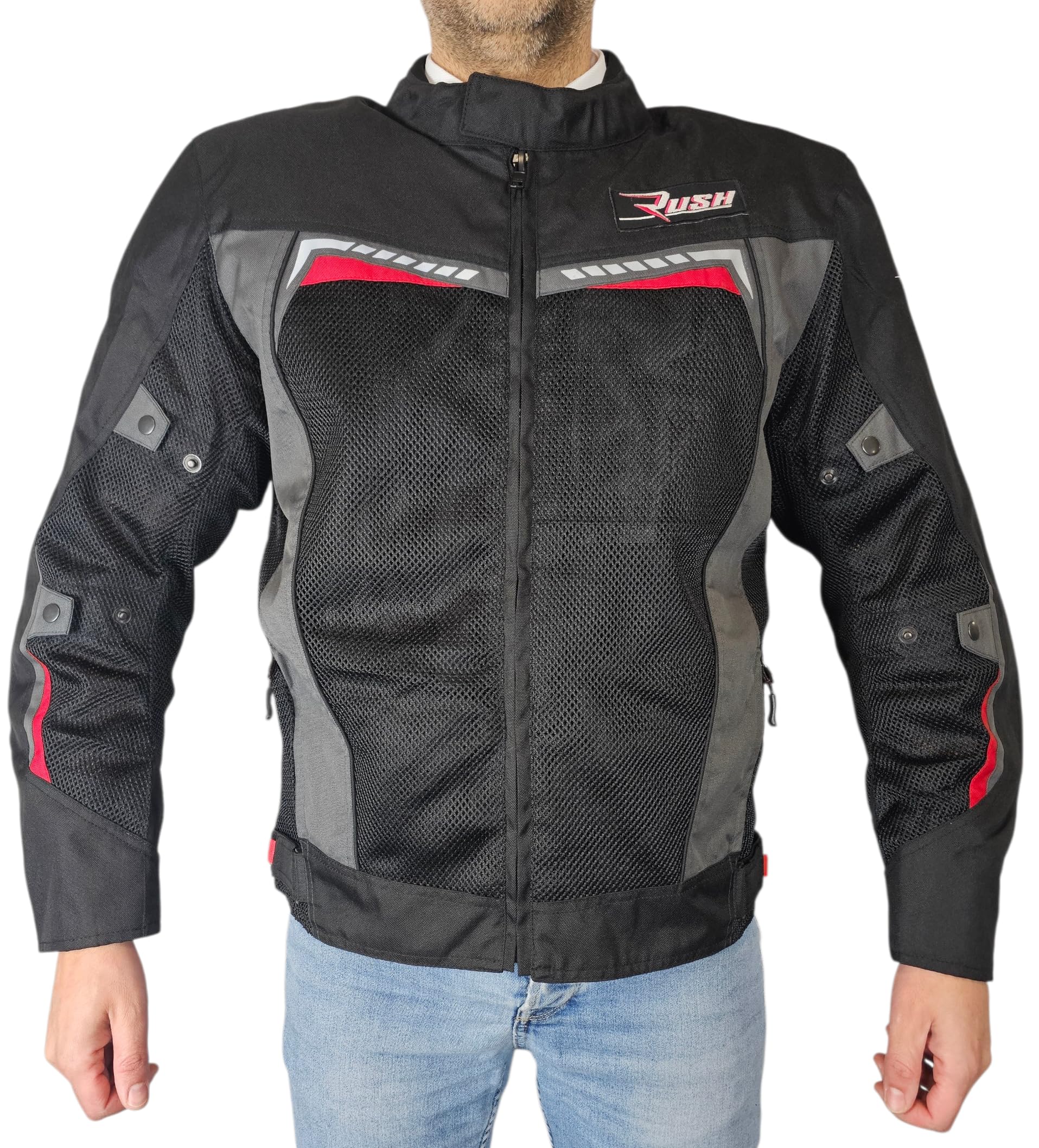 WinNet Giacca Giubbotto Moto leggero primaverile estivo Traforato traspirante Ventilato per l'Estate con Protezioni
